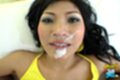 Looking up facial cumshot
