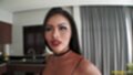 Wearing choker long hair