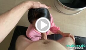 LBFM Ammy sitting on couch teasing and sucking cock